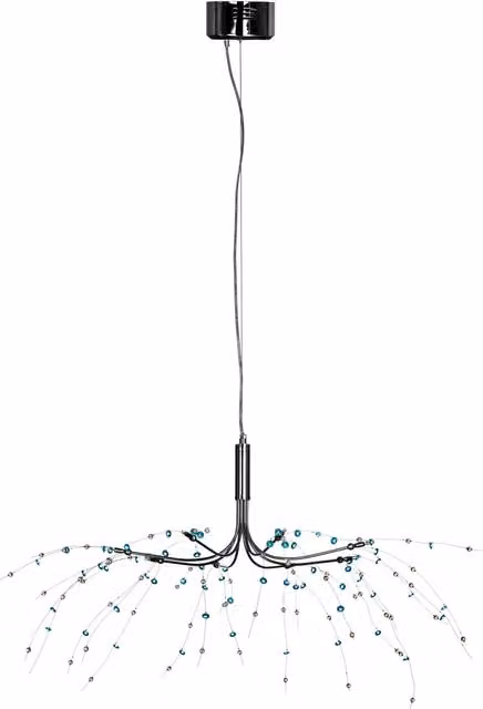 Interiors by Premier Xavia 8 Light Modern Ceiling Light in Blue and Transparent Crystal with Chrome Finish