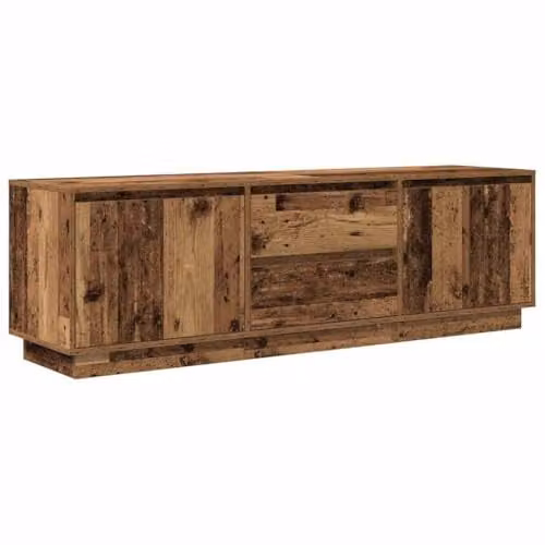 vidaXL TV Cabinet with Integrated LED Lights in Old Wood Brown, W/D/H: 160.5 x 41 x 50 cm – 1