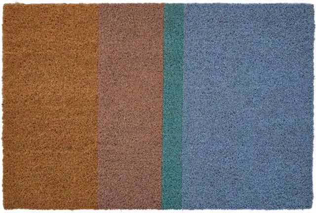 Orsina Japandi Striped Round Coir Doormat, Multicolour, Diameter: 100 cm