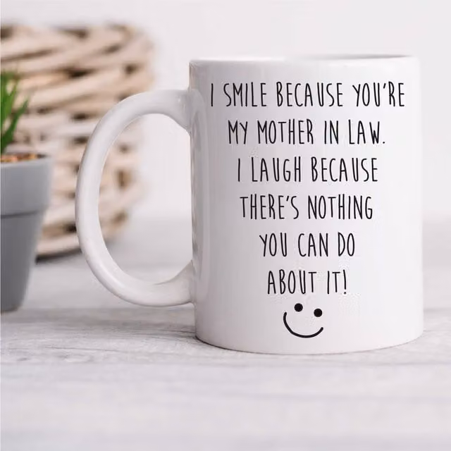 60 Second Makeover White Ceramic Mother in Law Mug, 11oz