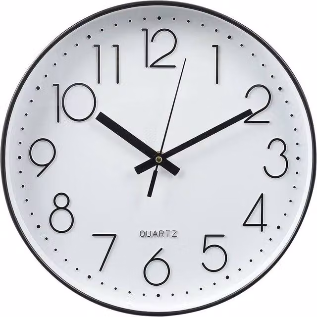 Kelvenix White Round Silent Quartz Analog Wall Clock, Diameter: 30.48 cm