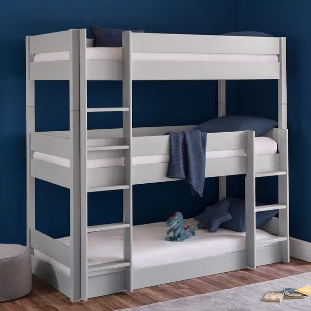 Julian Bowen Trio Two-Tier Bunk Bed in Grey Wood and MDF, 90 x 190 cm – 1