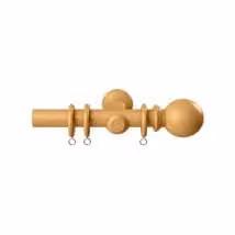 New Edge Blinds Brown Wooden Pole Ball Finial Curtain Hanging Pole Set, Length: 150 cm