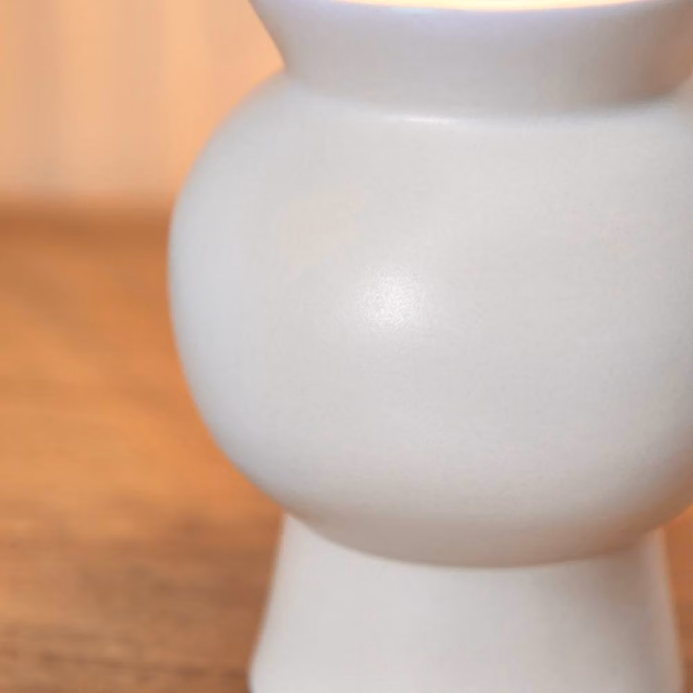 First Choice Lighting Tate Set of 2 White Abstract Ceramic Table Lamps – 2