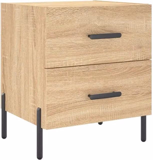 Berkfield Home Bedside Cabinet in Sonoma Oak Brown, W: 40 cm, D: 35 cm, H: 47.5 cm – 1
