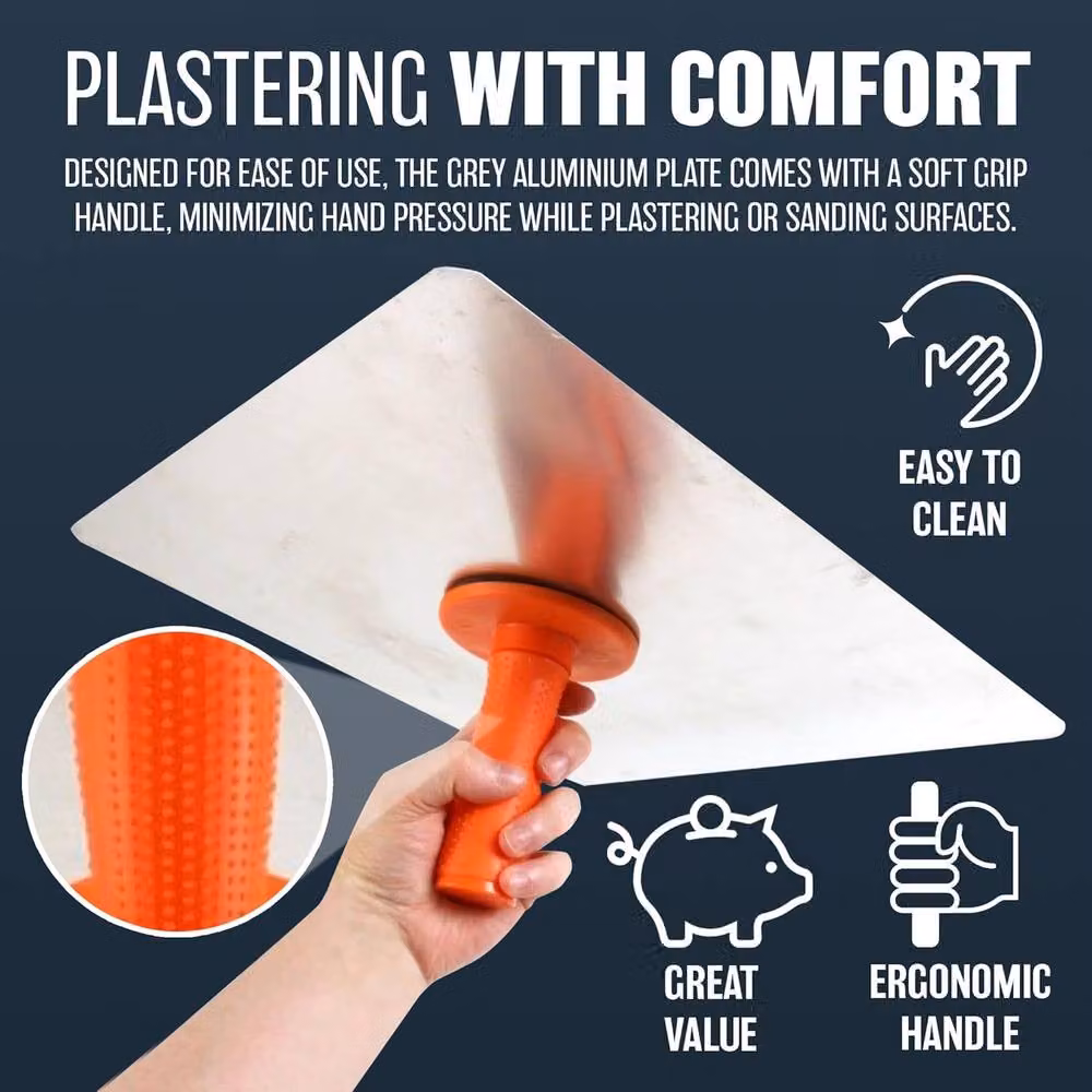 Marksman 12 Inch Aluminium Plastering Hawk with Rounded Corners in Silver – 3