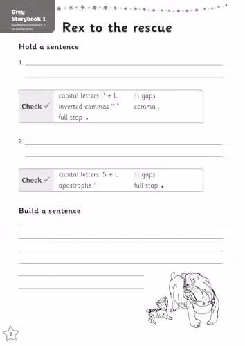 Oxford University Press Read Write Inc. Phonics Get Writing! Grey School Lined Paper Books, Pack of 10