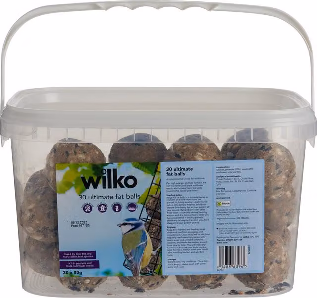 wilko Pack of 30 Brown Wild Bird Ultimate Fat Balls
