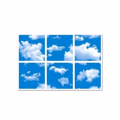 ENER-J Sky Cloud 2D LED Recessed Panel, White and Blue, 40W, W/D/H: 60 x 60 x 60 cm, Pack of 6