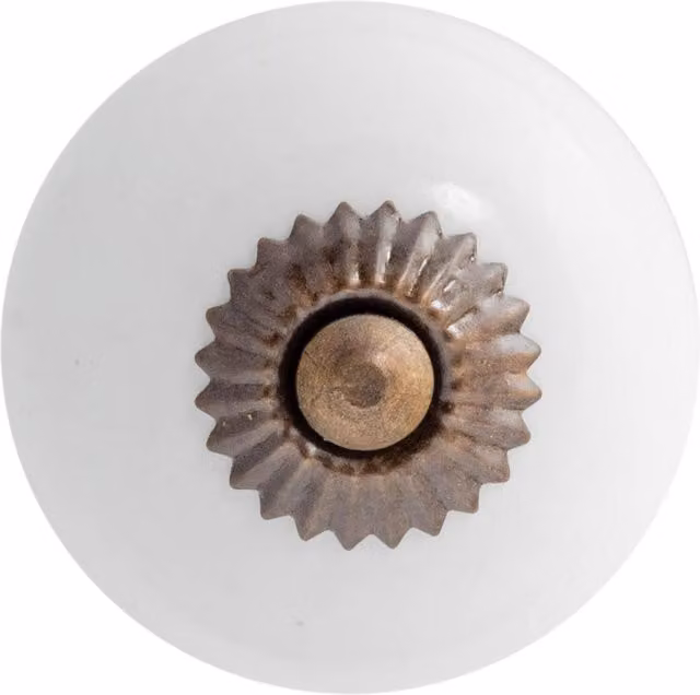 Nicola Spring Polished White Ceramic Cabinet Knob