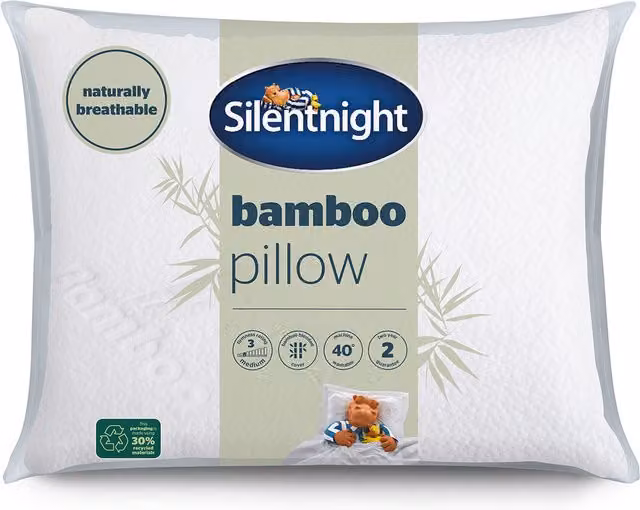 Silentnight Bamboo Lyocell and Viscose Breathable Medium Pillow in White