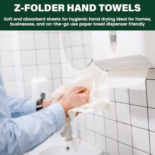 ECONX Z-Fold Paper Hand Towels, White, 2 Ply, Box of 3000 – 6
