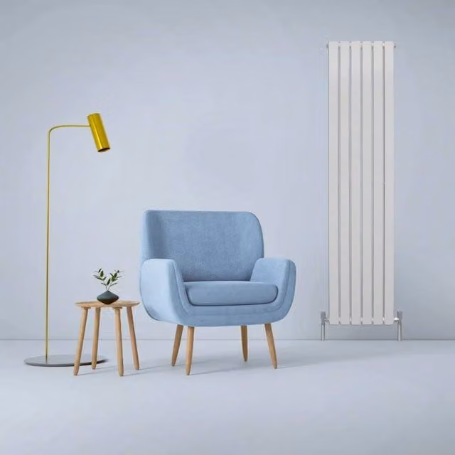 Monstershop Designer Flat Panel Steel Radiator in Gloss White, H 180 cm x W 42 cm