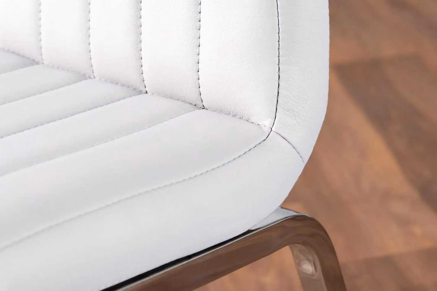 FurnitureboxUK Imperia Grey High Gloss Rectangular Glass Dining Table and 6 White Faux Leather Chairs – 3