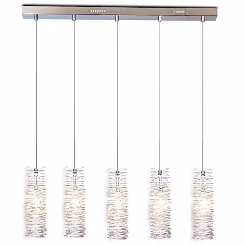 Netlighting Mini Wire Straight Bar Pendant Ceiling Light in Grey and Silver
