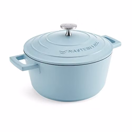 MasterClass Cast Aluminium Casserole Dish with Lid, Blue, 2.5L – 1