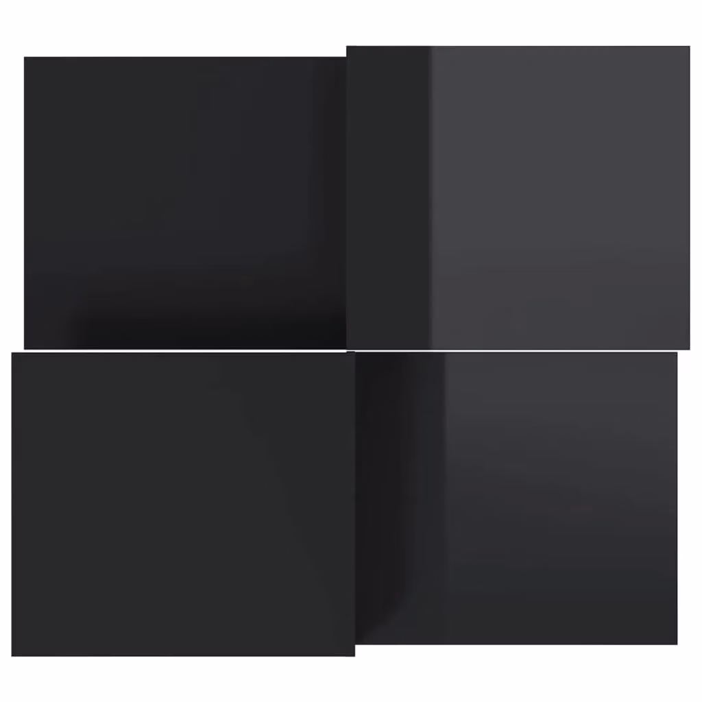 Berkfield Home Set of 2 Modern Black High Gloss Coffee Tables with Nested Tops and MDF Construction – 3