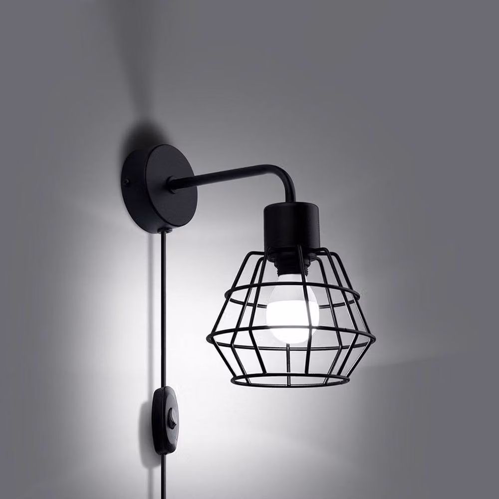 Sollux Lighting Industrial Metal Wall Lamp in Black, W/D/H: 23 x 15 x 23 cm – 3