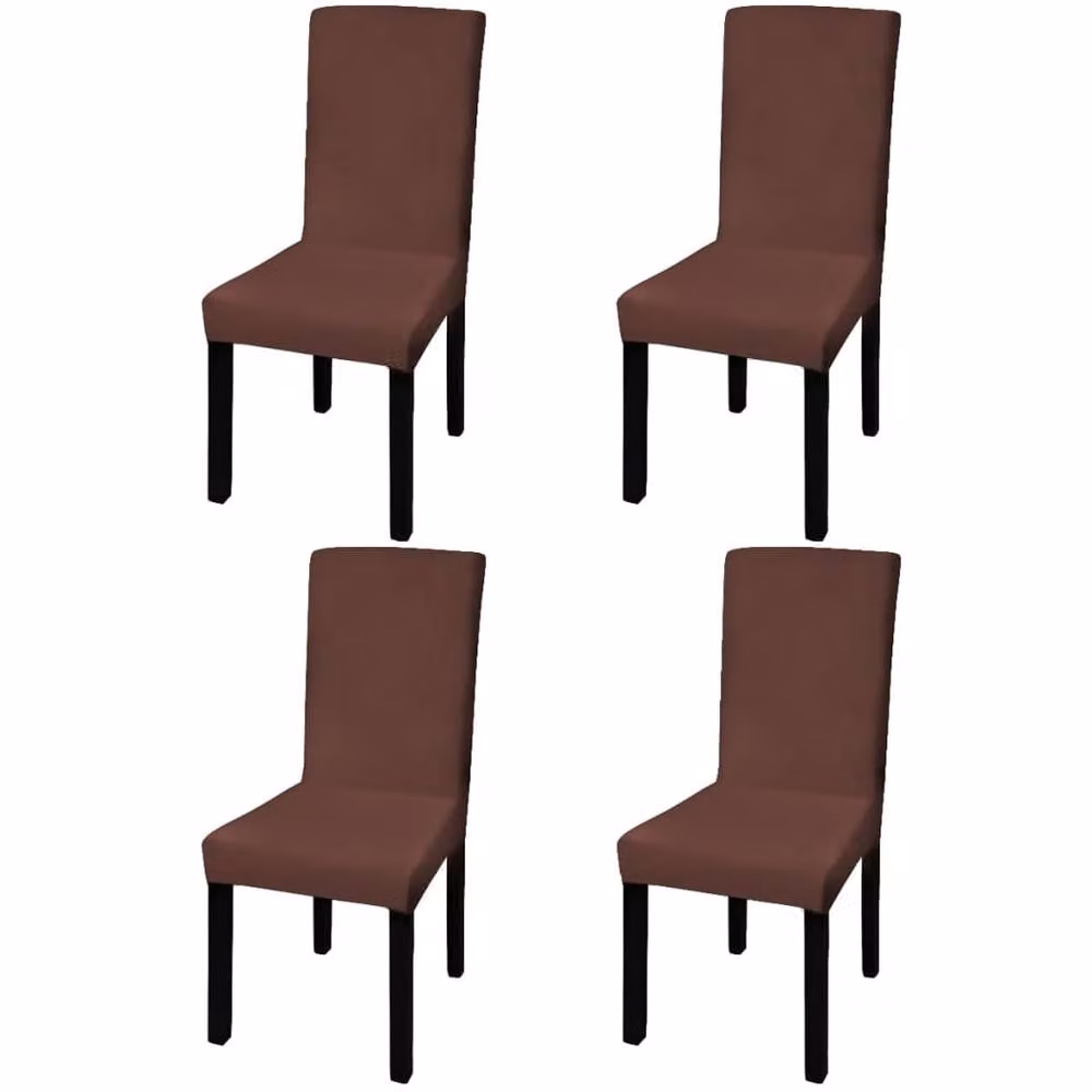 Berkfield Home Stretchable Dining Chair Covers, 4 Pack, Brown – 2