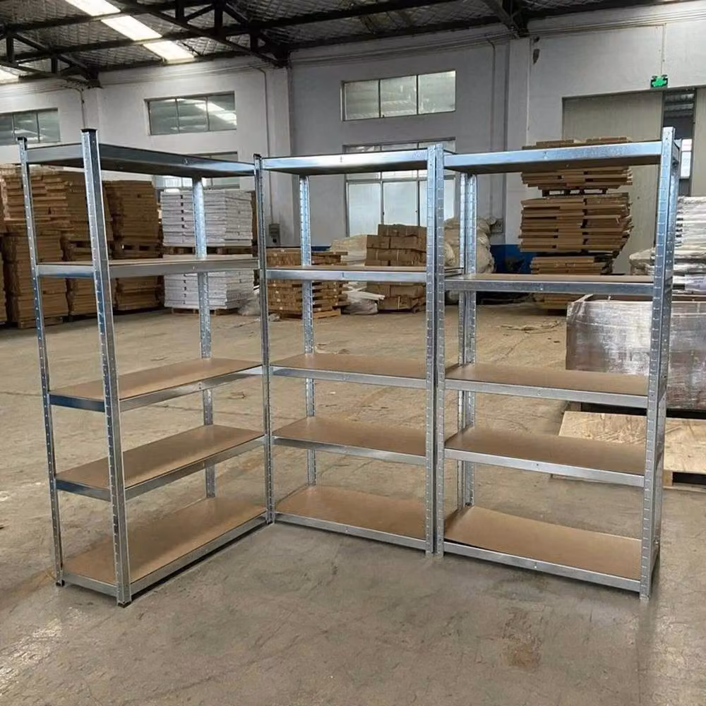 VOGREX 5-Tier Metal and MDF Storage Shelving Unit in Silver, H 180 x W 90 x D 40 cm – 3