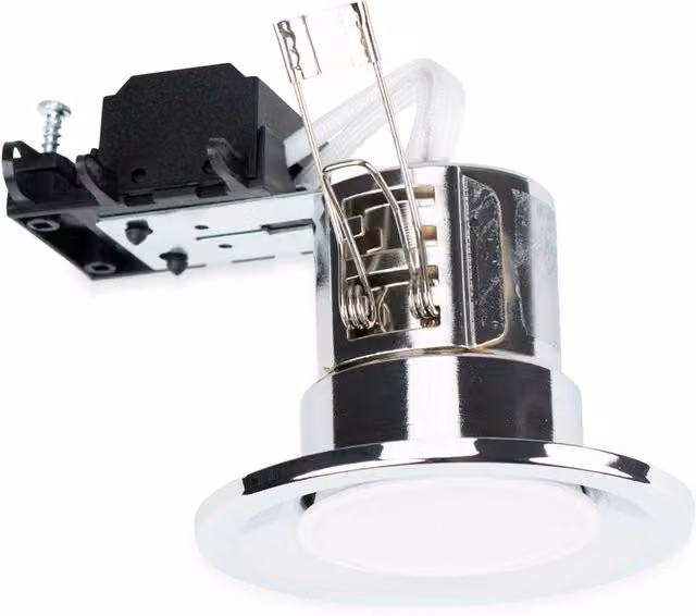 ValueLights Fire Rated Downlight Ceiling Light Fitting, 30 Pack, Metallic Silver