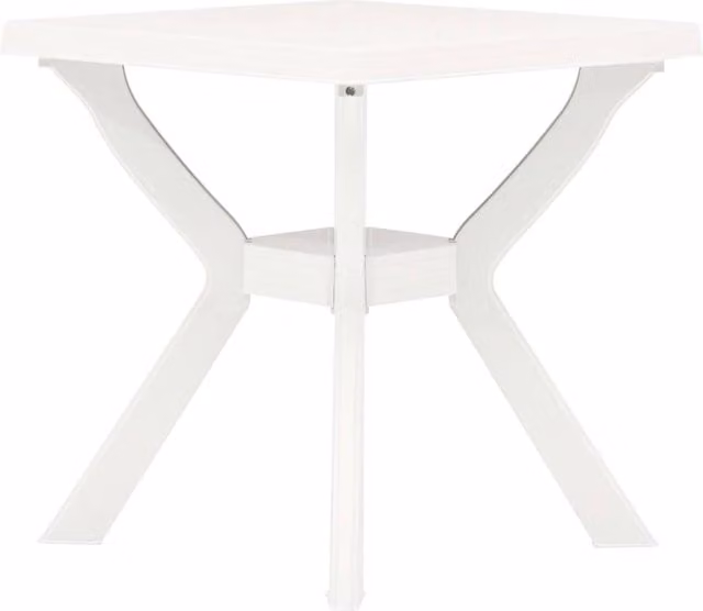 Berkfield Home Bistro Table in White Plastic, W/D/H: 70 x 70 x 72 cm
