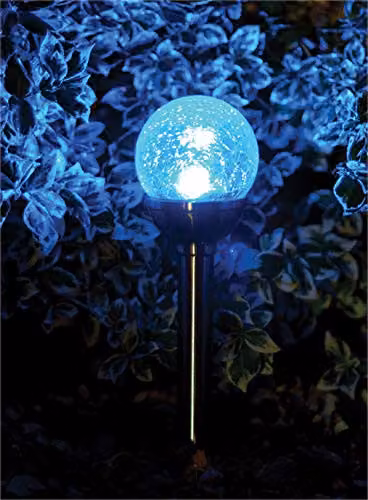 Luxform Pilar Solar LED RGB Garden Spike Light in Silver Stainless Steel – 3