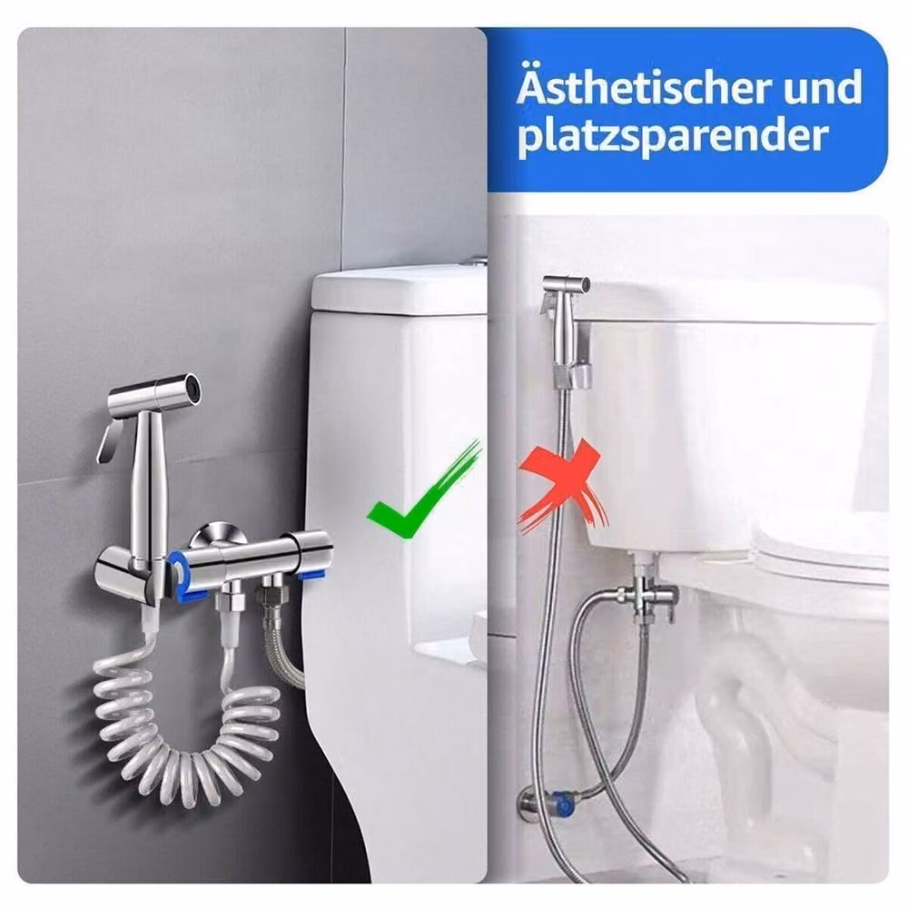 KORVIXA SET2 Toilet Bidet Shattaf Shower in Silver, Width: 45 cm, Height: 75 cm – 4