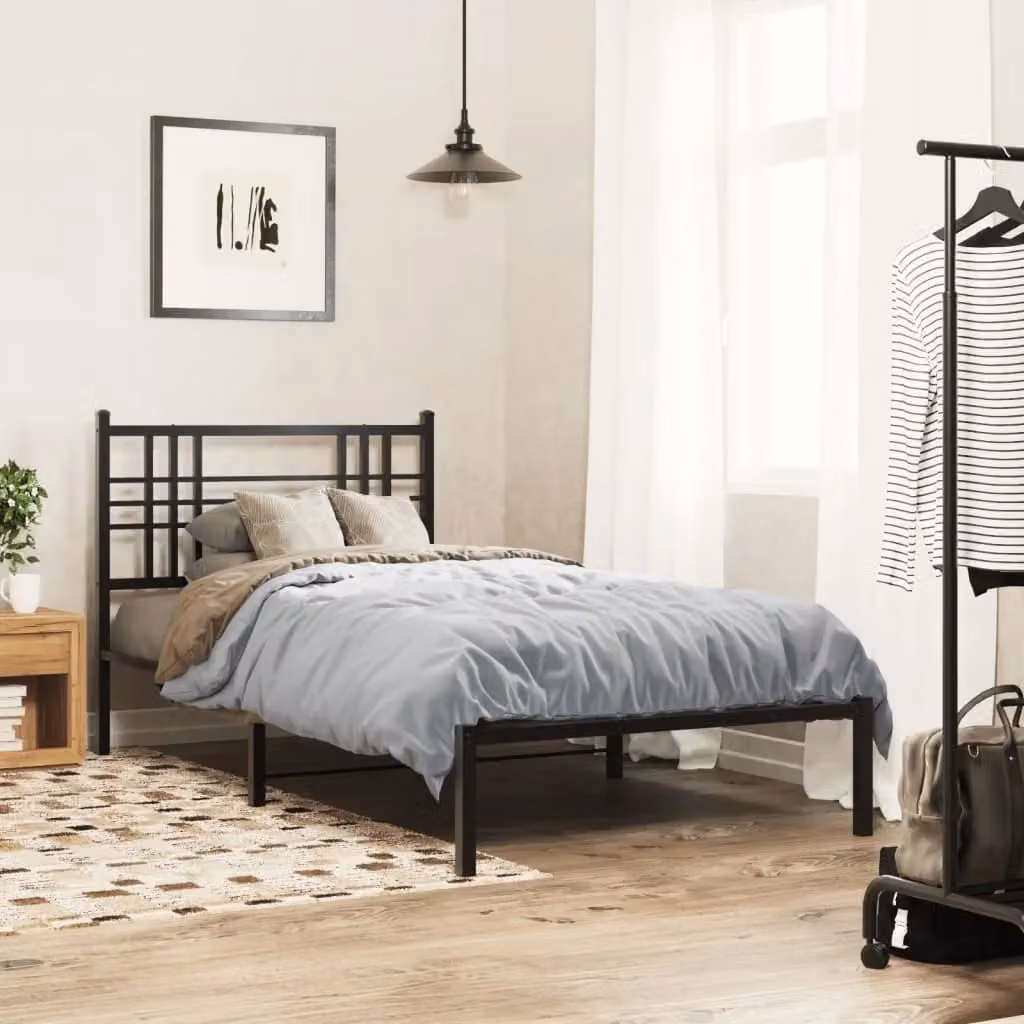 Berkfield Home Classic Metal Headboard in Black, Width: 100 cm – 3