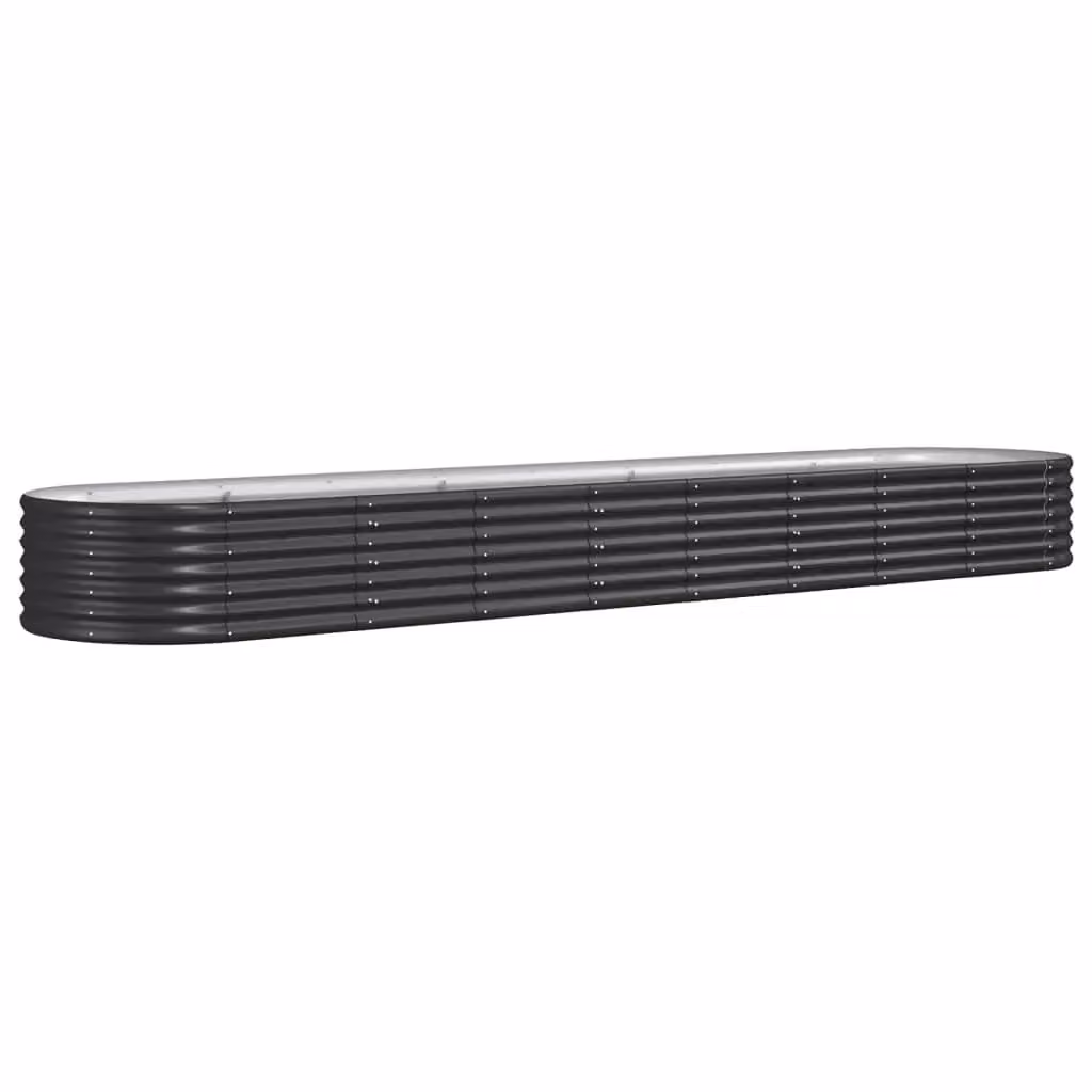 Berkfield Home Garden Powder-coated Steel Raised Bed in Anthracite Black, W: 368 cm, D: 80 cm, H: 36 cm – 2