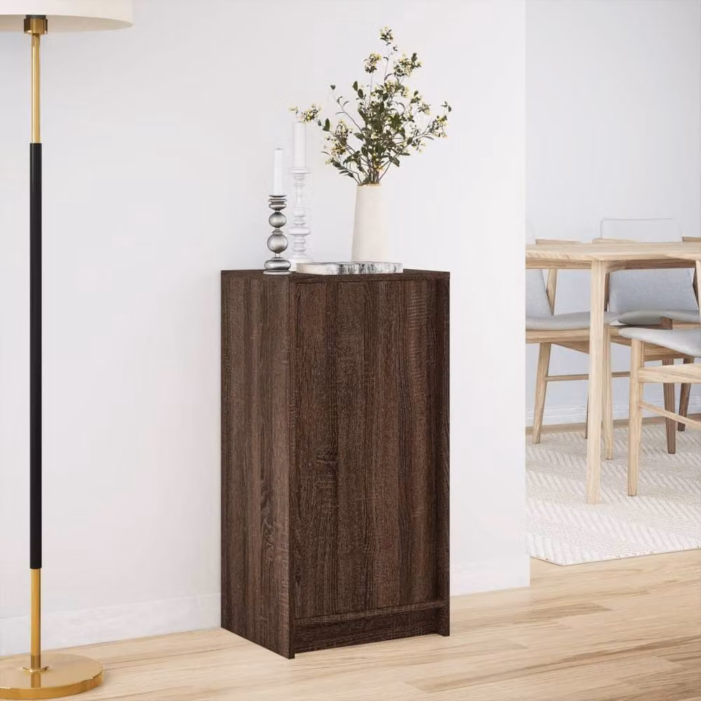 Berkfield Home Modern Sideboard in Brown Oak with Integrated LED Lighting, W/D/H: 42.5 x 34 x 85 cm – 2