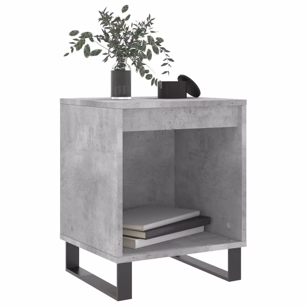 Berkfield Home Set of 2 Modern Bedside Cabinets in Concrete Grey, W: 40 cm, D: 35 cm, H: 50 cm – 2