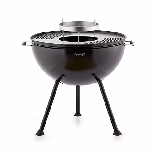 Tower T978512 2-in-1 Sphere Fire Pit and Charcoal BBQ Grill in Black – 1