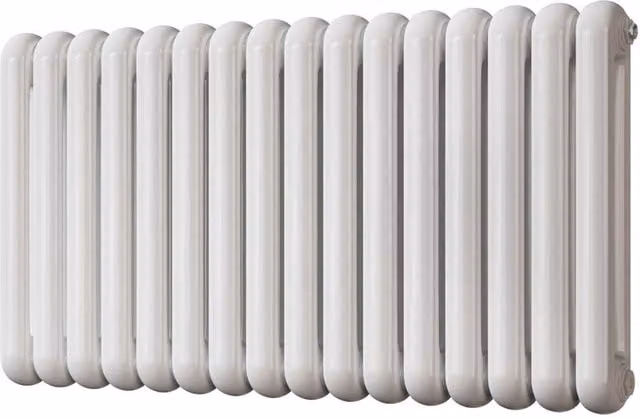 Sherwood White Round Top 2 Column Steel Radiator H: 1132 mm, W: 600 mm, D: 60 mm