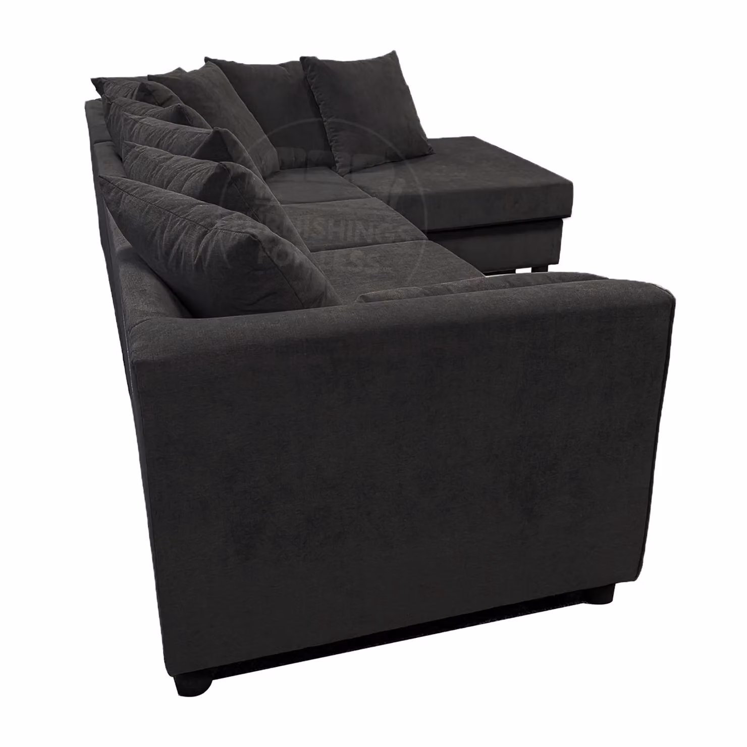 Furnishings For Less UK Casper Black Chenille 5 Seater L Shaped Corner Sofa, Right Hand Facing – 4