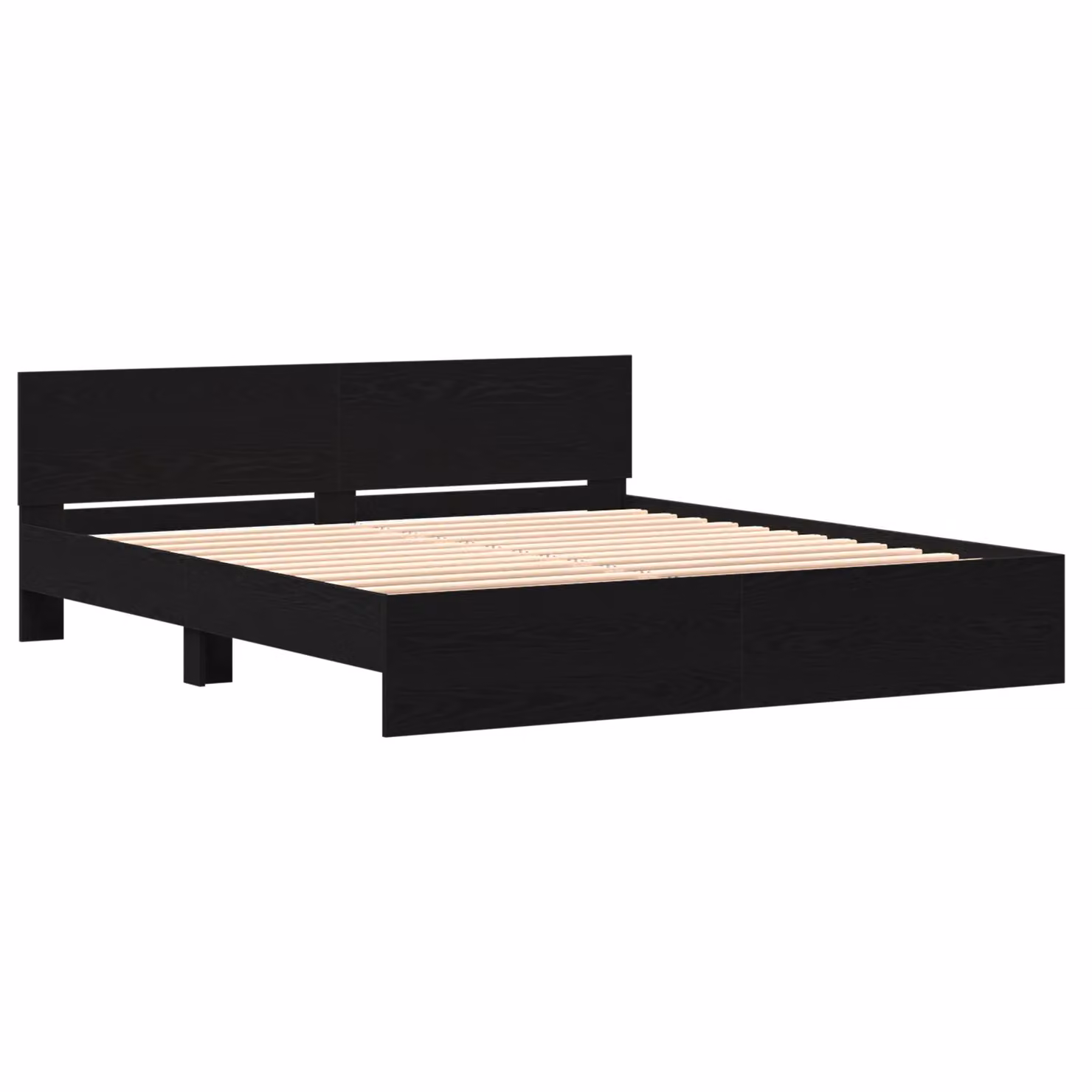 Berkfield Home Modern Bed Frame with Headboard in Black Oak, W: 180 cm, D: 200 cm – 2