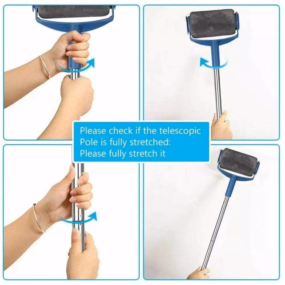 NESTLUNE 8-Piece Paint Roller Kit with Frame in Blue – 4