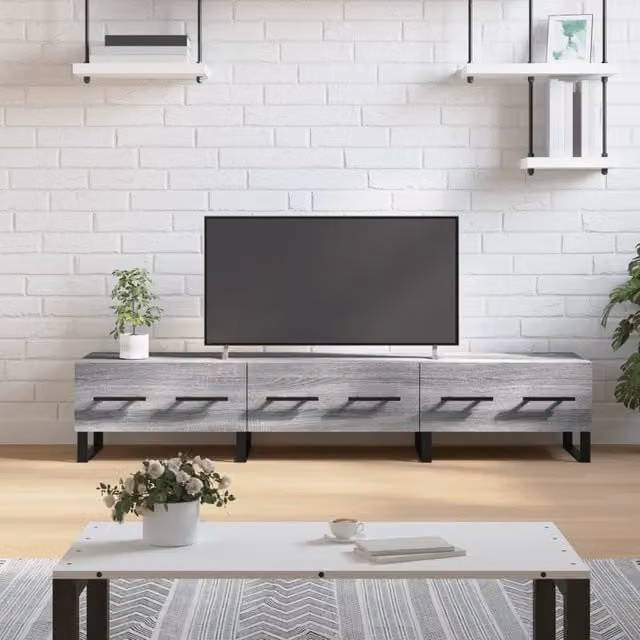 Berkfield Home Modern Grey Sonoma TV Cabinet W/D/H: 150 x 36 x 30 cm – 1