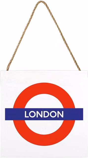 Transport for London White Wooden Typography Hanging Wall Plaque