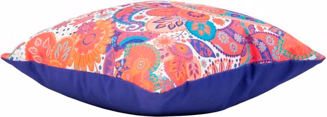 Gardenista Madras Floral Outdoor Scatter Cushion, Beige and Multicolour, W/D/H: 45 x 45 x 45 cm