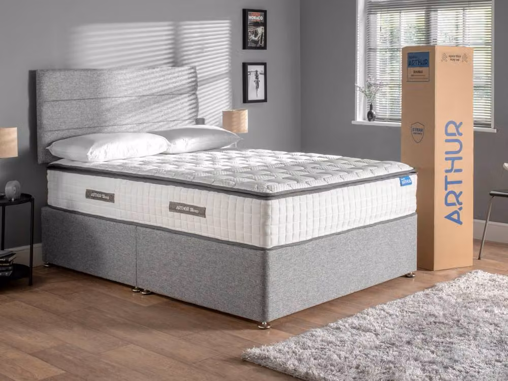Arthur Sleep Spare Arthur 1500 Medium Firm Hybrid Mattress in White, Super King, W/D/H: 200 x 200 x 32 cm – 2