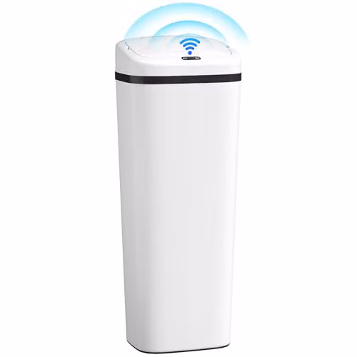 HOMCOM 50L Automatic Sensor Slim Kitchen Bin in White, W/D/H: 33 x 25 x 84 cm
