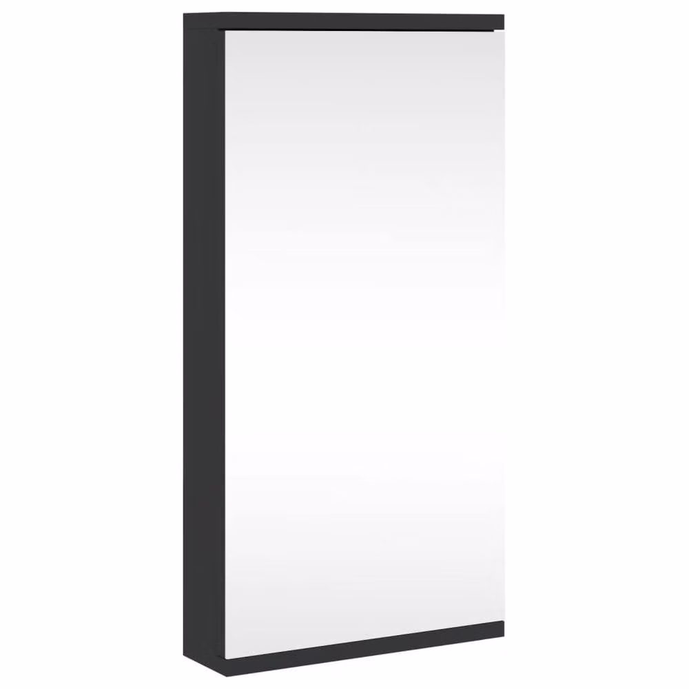 Berkfield Home Corner Bathroom Mirror Cabinet in Black, W/D/H: 30 x 24 x 60 cm – 2