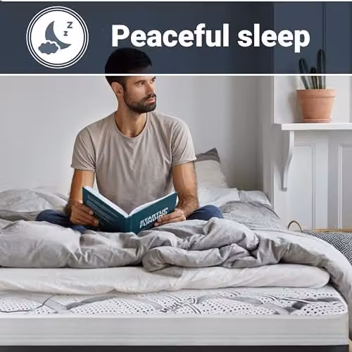 The White Stone Memory Foam Mattress, White, W/D/H: 80 x 190 x 22 cm – 7