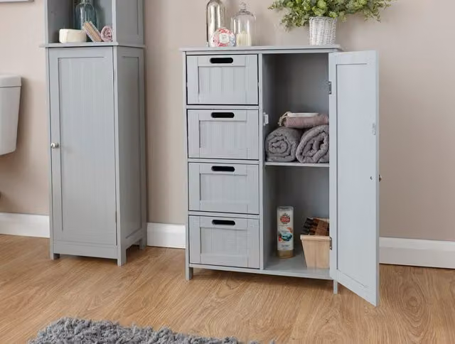 GFW Colonial Multi Cabinet in Grey and White for Bathroom