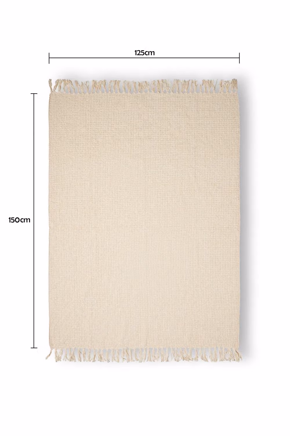 BHS Woven Scandinavian Throw with Fringes in Green and Beige, W/D/H: 150 x 125 x 1 cm – 3