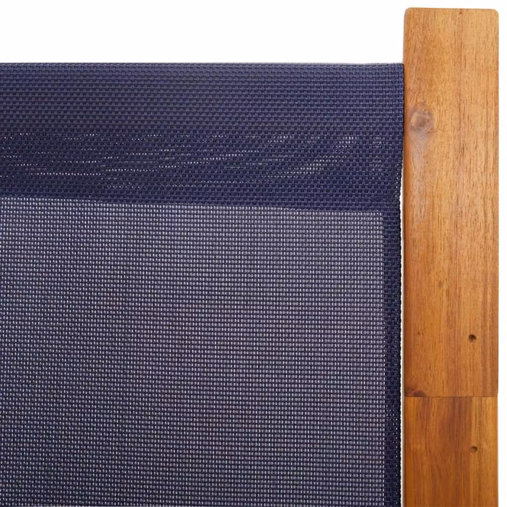 Berkfield Home 5-Panel Acacia Wood and Textilene Room Divider in Navy Blue, W/H: 350 x 180 cm – 5