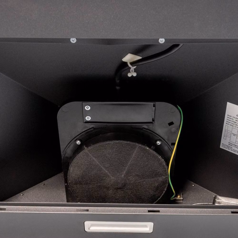 SIA Black Metal Wall Mounted Chimney Cooker Hood Extractor Fan with Activated Carbon Filter – 4