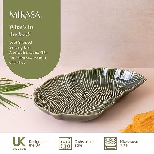 Mikasa Jardin Green Stoneware Leaf Serving Platter – 2