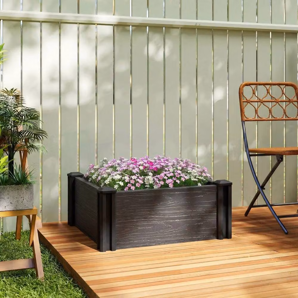 Kelvenix Raised Garden Bed Kit in Dark Grey, W/D/H: 60.96 x 60.96 x 30.48 cm – 4